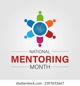 National Mentoring Month vector template. Empowering Futures and Inspiring Growth with Mentorship and Support Graphics. background, banner, card, poster design.