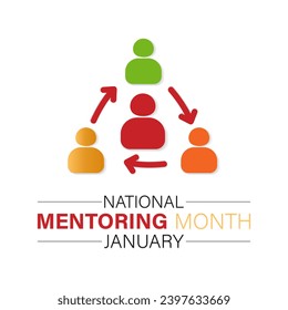 National Mentoring Month vector template. Empowering Futures and Inspiring Growth with Mentorship and Support Graphics. background, banner, card, poster design.