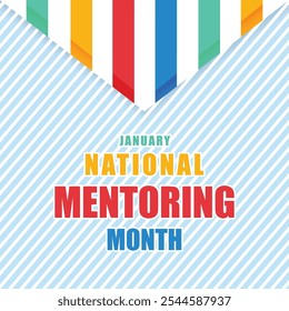 Plantilla de Vector del Mes Nacional de Tutoría. Empoderando Futuros e Inspirando Crecimiento con Mentoría y Asistencia Gráficos. fondo, Anuncio, tarjeta, diseño de póster.