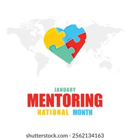 National Mentoring Month vector template. Empowering Futures and Inspiring Growth with Mentorship and Support Graphics. background, banner, card, poster design.
