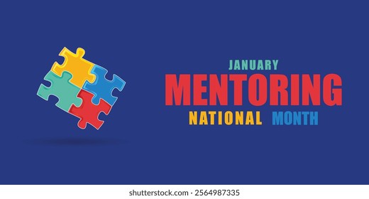 National Mentoring Month vector template. Empowering Futures and Inspiring Growth with Mentorship and Support Graphics. background, banner, card, poster design.
