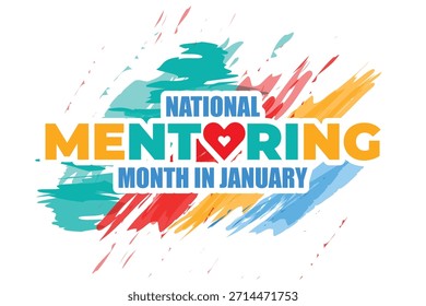 National Mentoring Month-Vektorvorlage. Stärkung der Zukunft und Inspiration für Wachstum durch Mentorship und Support-Grafik. Hintergrund, Banner, Karte, Posterdesign.	