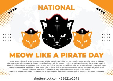 National Meow Like a Pirate Day – September 19, 2023, Colors Can Change, Illustrator Eps File, Suitable for use in print or social media. Get it now on shutterstock.