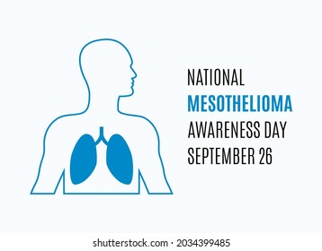 National Mesothelioma Awareness Day Vector. Male Lungs Silhouette Icon Vector. Meso Awareness Day Poster, September 26. Important Day