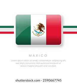 National Mexico Flag.Vector Mexico Button Flag. Realistic National Flag Design and Vector Template.