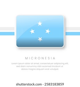 National Micronesia Flag.Vectors Micronesia Button Flag. Realistic National Flag Design and Vector Template.