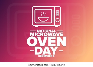 National Microwave Oven Day. December 6. Holiday concept. Template for background, banner, card, poster with text inscription. Vector EPS10 illustration