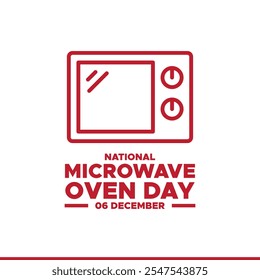 Dia nacional do forno de micro-ondas 6 de dezembro ilustração vetorial, adequado para cartaz ou cartão do banner da web