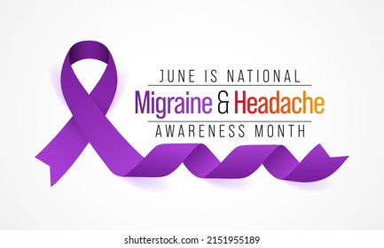 National Migraine and headache awareness month is observed every year in June. it is usually a moderate or severe headache felt as a throbbing pain on one side of the head. Vector illustration