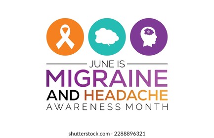 National Migraine and headache awareness month is observed every year in June. banner design template Vector illustration background design.