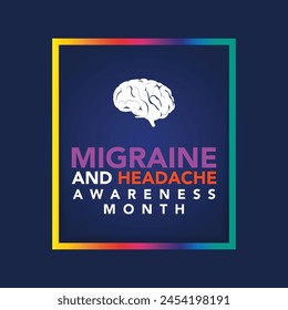 National Migraine and headache awareness month is observed every year in June. banner design template Vector illustration background design.
