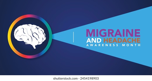 National Migraine and headache awareness month is observed every year in June. banner design template Vector illustration background design.