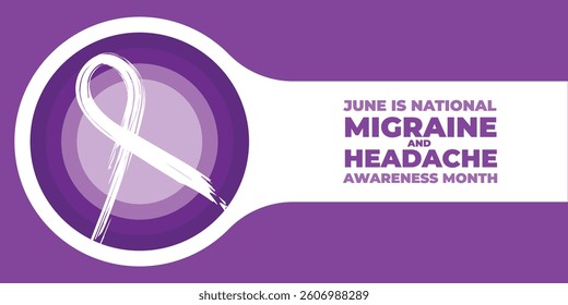 National Migraine and headache awareness month is observed every year in June. banner design template Vector illustration background design.