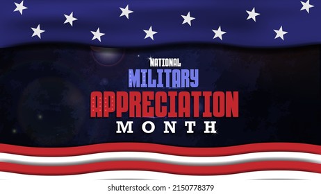 National Military Appreciation Month  Celebration concept and  publicly appreciates the United States  military in May.  Background for Template, banner, card, poster  vector.