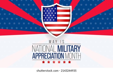 National Military Appreciation Month (NMAM) is celebrated every year in May and is a declaration that encourages U.S. citizens to observe the month in a symbol of unity. Vector illustration