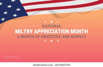 National Military Appreciation Poster with Flag and Stars