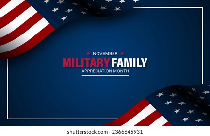 National Military Family Appreciation Month Is November. Background Vector Illustration