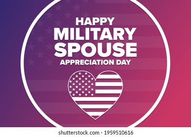 National Military Spouse Appreciation Day. Holiday concept. Template for background, banner, card, poster with text inscription. Vector EPS10 illustration