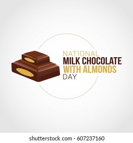 National Milk Chocolate with Almond Day Vector Illustration. Suitable for Greeting Card, Poster and Banner.