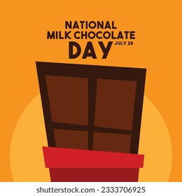 National Milk Chocolate Day. July 28. Eps 10.