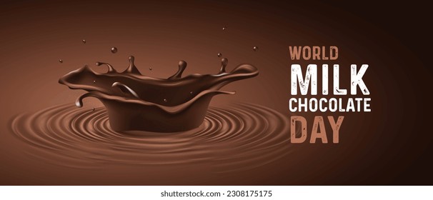 National Milk Chocolate Day. milk chocolate day vector illustration.  Template for background, banner, card, poster.