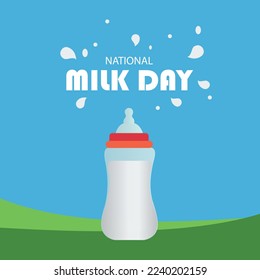 National Milk Day abstract vector design. Good for banners. social media. Simple and Elegant Design