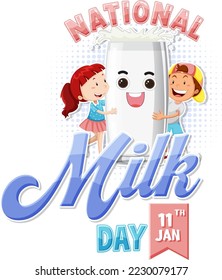 National Milk Day Banner Design illustration