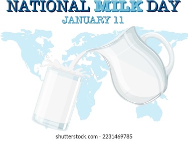 National Milk Day Banner Design illustration