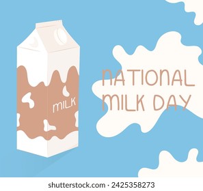 National Milk Day. Milk package. Milk Day vector illustration