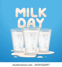 National Milk Day vector design template good for celebration usage. milk vector illustration. vector eps 10. flat design.