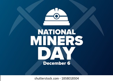 National Miners Day. December 6. Holiday concept. Template for background, banner, card, poster with text inscription. Vector EPS10 illustration