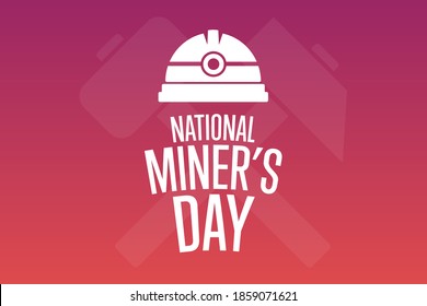 National Miners Day. December 6. Holiday concept. Template for background, banner, card, poster with text inscription. Vector EPS10 illustration