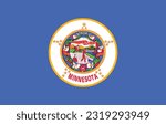 National Minnesota flag. Flag of state Minnesota. USA. America. High detailed flag of Minnesota. Minnesota state flag.