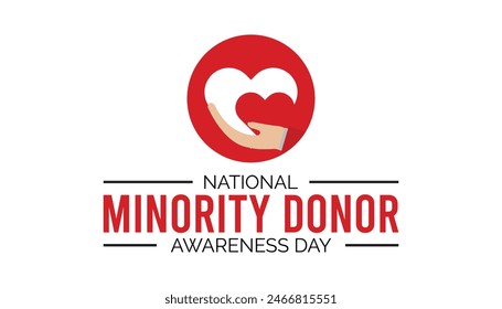 National Minority Donor Awareness Day is observed every year on August. banner design template Vector illustration background design.