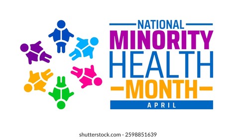 national minority health month background banner or poster design template. observed every year in  April. Holiday concept. Use to any Template, card, poster, placard, template.