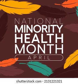National Minority Health month is observed every year in April, Vector illustration