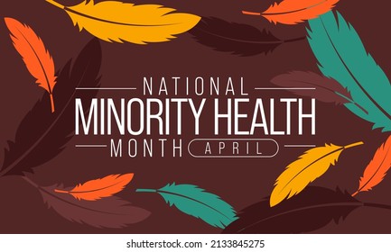 National Minority Health month is observed every year in April, Vector illustration