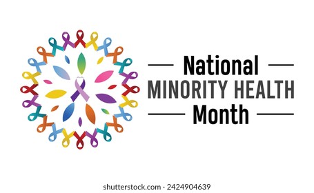 National Minority Health Month observed every year in April. Holiday, poster, card and background vector illustration design.