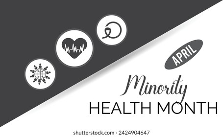National Minority Health Month observed every year in April. Holiday, poster, card and background vector illustration design.