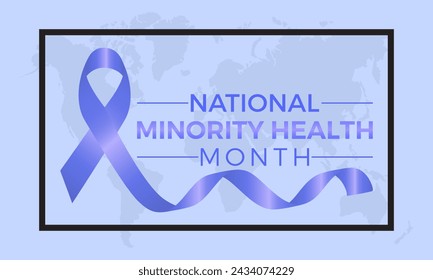 National Minority Health Month Observed every year of April, Vector banner, flyer, poster and social medial template design.