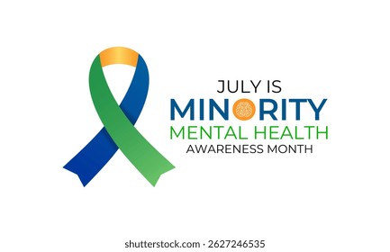 National Minority Mental Health Awareness Month. Breaking Stigma, Promoting Equity, and Supporting Mental Wellness in Underserved Communities Banner, social media, poster, and background design.
