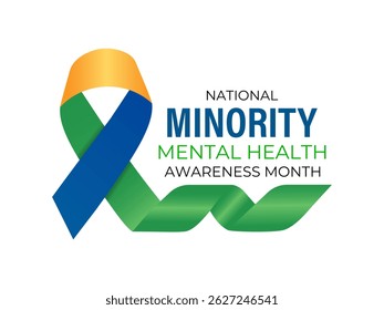 National Minority Mental Health Awareness Month. Breaking Stigma, Promoting Equity, and Supporting Mental Wellness in Underserved Communities Banner, social media, poster, and background design.