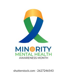National Minority Mental Health Awareness Month. Breaking Stigma, Promoting Equity, and Supporting Mental Wellness in Underserved Communities Banner, social media, poster, and background design.