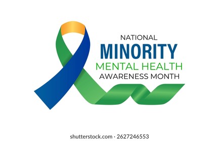 National Minority Mental Health Awareness Month. Breaking Stigma, Promoting Equity, and Supporting Mental Wellness in Underserved Communities Banner, social media, poster, and background design.