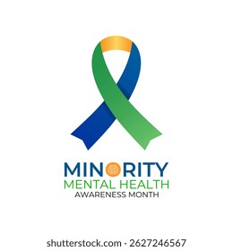 National Minority Mental Health Awareness Month. Breaking Stigma, Promoting Equity, and Supporting Mental Wellness in Underserved Communities Banner, social media, poster, and background design.