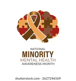 National Minority Mental Health Awareness Month. Breaking Stigma, Promoting Equity, and Supporting Mental Wellness in Underserved Communities Banner, social media, poster, and background design.
