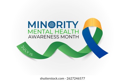 National Minority Mental Health Awareness Month. Breaking Stigma, Promoting Equity, and Supporting Mental Wellness in Underserved Communities Banner, social media, poster, and background design.
