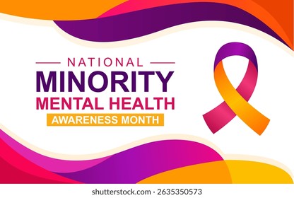 National Minority Mental Health Awareness Month background, best for posters, cards, banners and social media.