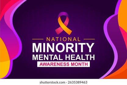 National Minority Mental Health Awareness Month background, best for posters, cards, banners and social media.