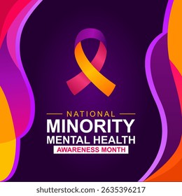 National Minority Mental Health Awareness Month background, best for posters, cards, banners and social media.